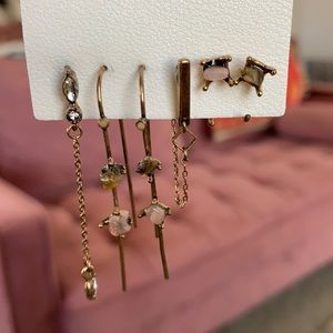 Free People Raw Stone Earring Set